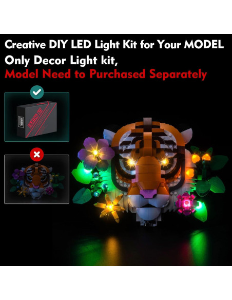 Kit de Iluminación LED LocoLee para LEGO 31217 Tigre
