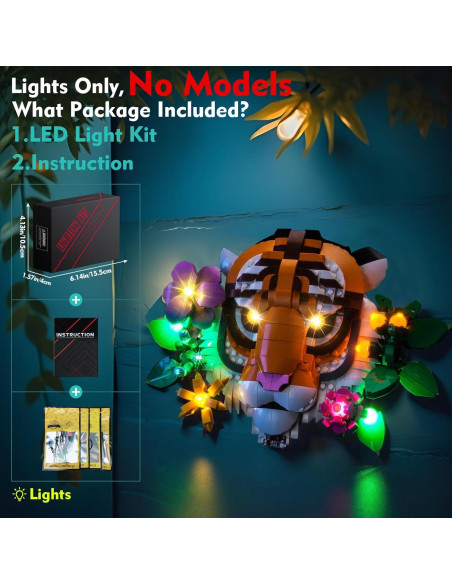 Kit de Iluminación LED LocoLee para LEGO 31217 Tigre