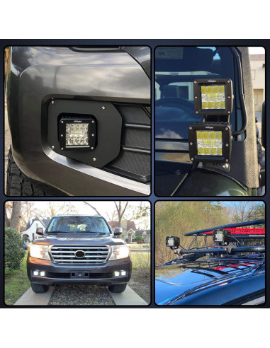 Pods LED Nilight 42W 3" Luz Spot Flood 2Pcs para Off Road