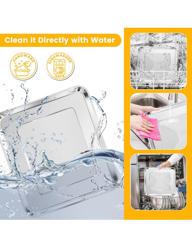 Canasta de Acero Inoxidable para Freidora de Aire Cuisinart TOA 95 - 36.8 x 29.5 cm