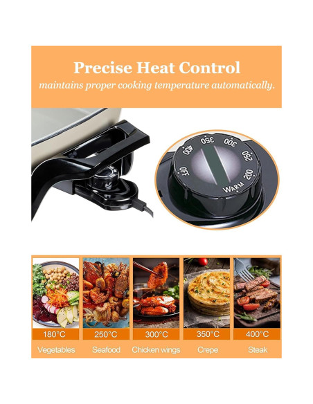 Sartén Eléctrica Nozaya 40.64 cm Cerámica Gris Multifuncional