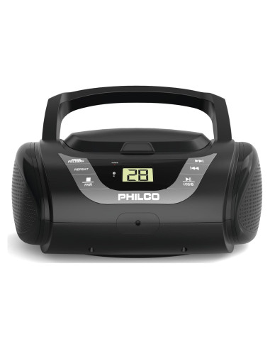 Boombox Bluetooth Portátil Philco con Reproductor de CD y Radio FM