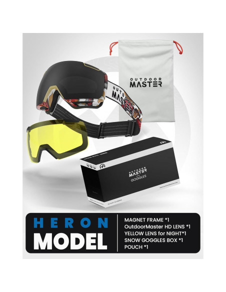Gafas de Esquí OutdoorMaster Heron OTG con Lente Intercambiable