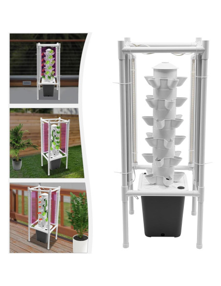 Kit de Cultivo Hidropónico Vertical Lhoehzhu 6 Capas 30 Agujeros