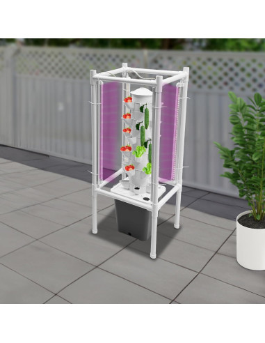 Kit de Cultivo Hidropónico Vertical Lhoehzhu 6 Capas 30 Agujeros