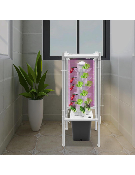 Kit de Cultivo Hidropónico Vertical Lhoehzhu 6 Capas 30 Agujeros