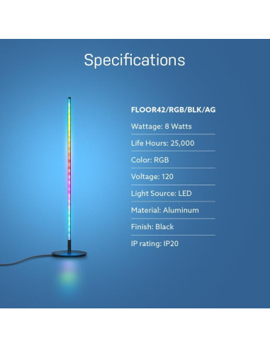 Lámpara de Pie Inteligente Feit Electric 42" RGBW LED WiFi