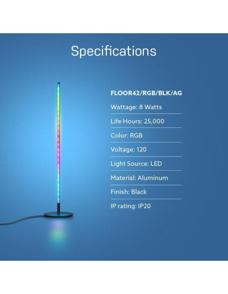 Lámpara de Pie Inteligente Feit Electric 42" RGBW LED WiFi