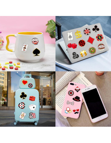 Tatuajes Temporales de Casino Genérico - 8 Hojas, 96 PCS