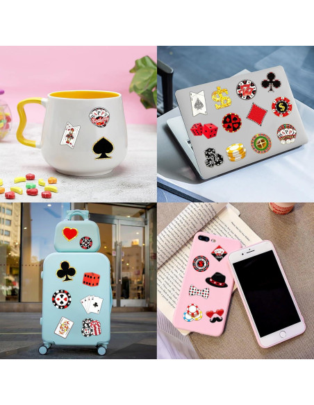 Tatuajes Temporales de Casino Genérico - 8 Hojas, 96 PCS