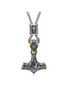 Collar Vikingo Martillo de Thor Mjolnir Acero Inoxidable