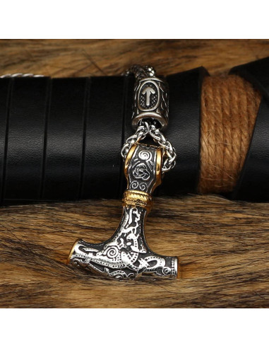 Collar Vikingo Martillo de Thor Mjolnir Acero Inoxidable