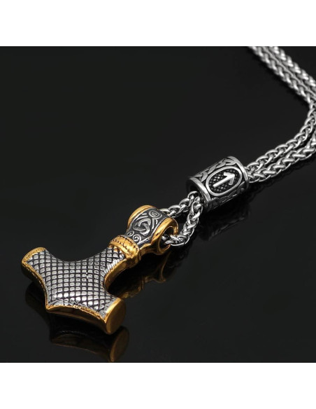 Collar Vikingo Martillo de Thor Mjolnir Acero Inoxidable