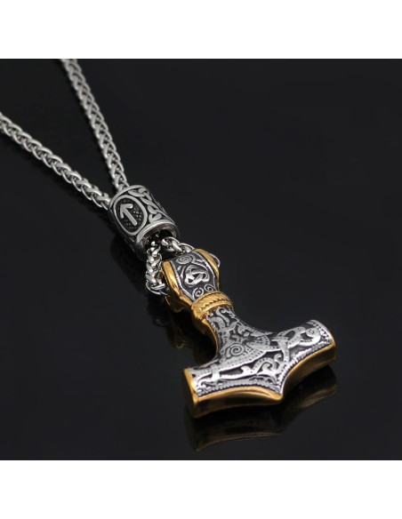 Collar Vikingo Martillo de Thor Mjolnir Acero Inoxidable