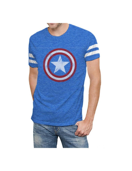 Camiseta Varsity Azul Capitán América Marvel Talla S