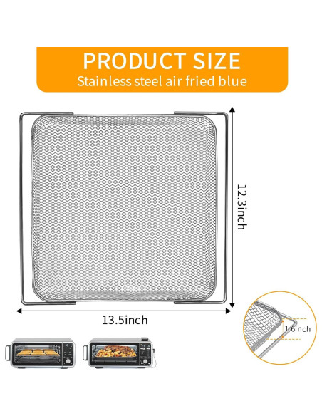 Cesta de Freidora de Aire Ninja 13.5" x 12.3" Acero FDA