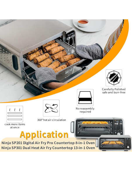 Cesta de Freidora de Aire Ninja 13.5" x 12.3" Acero FDA