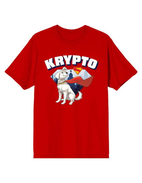 Camiseta Superman 2025 Krypto Adulto Cuello Redondo Roja XL
