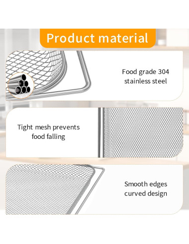 Cesta de Freidora de Aire Ninja 13.5" x 12.3" Acero FDA