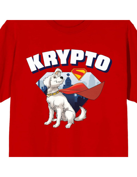 Camiseta Superman 2025 Krypto Adulto Cuello Redondo Roja XL