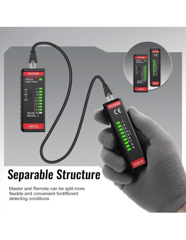 Probador de Cable de Red HABOTEST HT812A RJ45 RJ11 60V