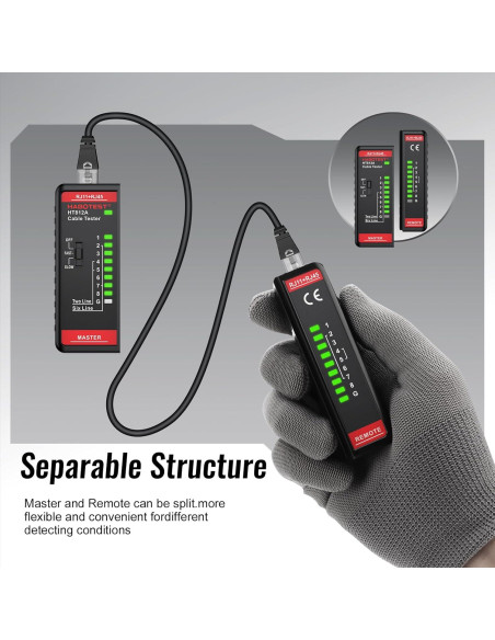 Probador de Cable de Red HABOTEST HT812A RJ45 RJ11 60V