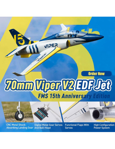 Avión RC FMS Viper V2 70mm EDF Azul Marino PNP 3.46kg