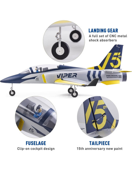 Avión RC FMS Viper V2 70mm EDF Azul Marino PNP 3.46kg