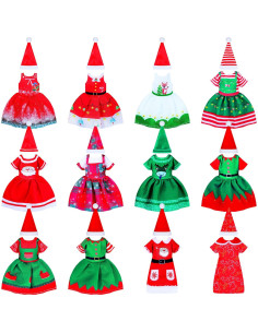 12 Conjuntos Ropa de Muñeca Navidad 15 cm - Atuendos Festivos 2
