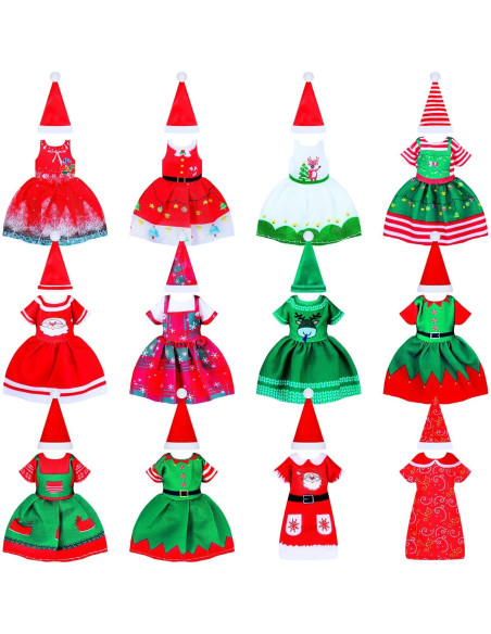 12 Conjuntos Ropa de Muñeca Navidad 15 cm - Atuendos Festivos