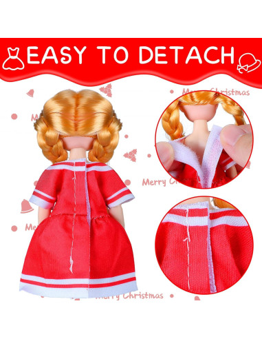 12 Conjuntos Ropa de Muñeca Navidad 15 cm - Atuendos Festivos