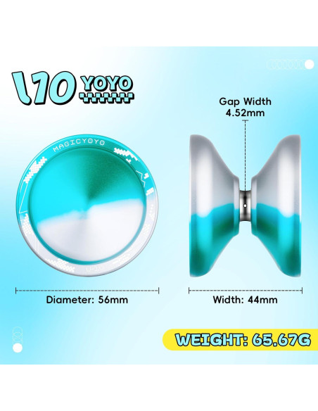 Yo-yo Profesional YOSTAR V10 No Responsivo Azul Plateado