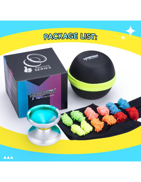 Yo-yo Profesional YOSTAR V10 No Responsivo Azul Plateado