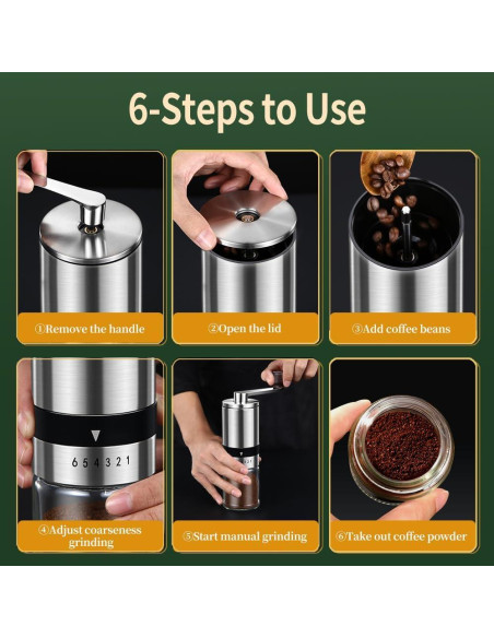 Molino de Café Manual BOMANSI BOMS - 6 Niveles Ajustables