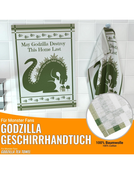 Paño de Cocina Godzilla 50x70 cm Algodón Reutilizable GetDigital