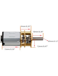 Motor de Velocidad Variable CHANCS N20 3V CC 10RPM 2PCS 2