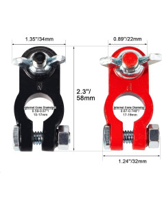 Kit de Terminales de Batería Universales Hanaiette 12V - Anticorrosión 2