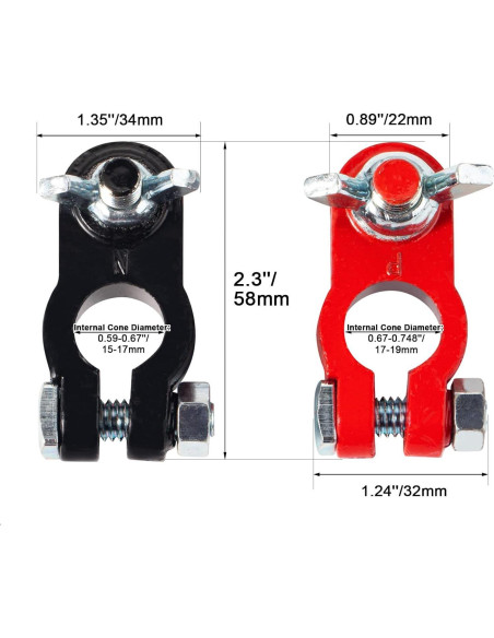 Kit de Terminales de Batería Universales Hanaiette 12V - Anticorrosión