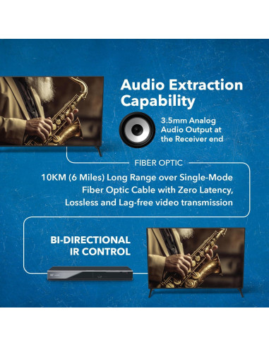 Extensor HDMI 4K OREI UHD-FO10-K hasta 10Km con audio IR