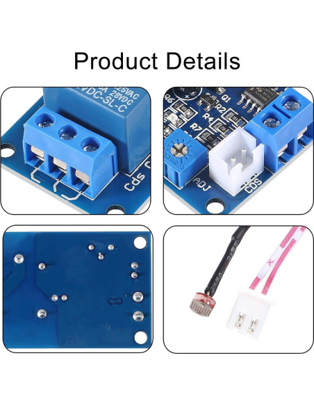 5 Módulos de Relé Fotoresistor D-FLIFE 12V 10A Control Luz