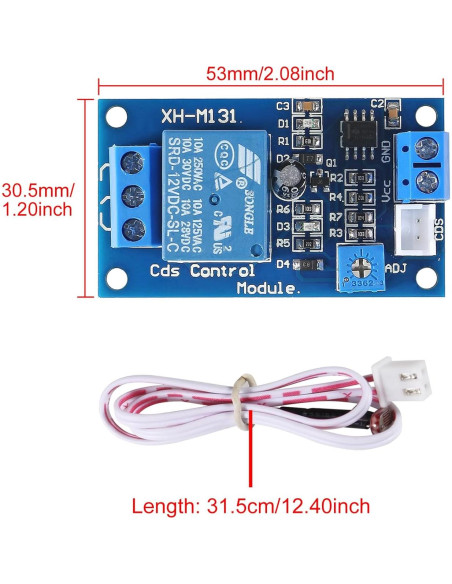 5 Módulos de Relé Fotoresistor D-FLIFE 12V 10A Control Luz