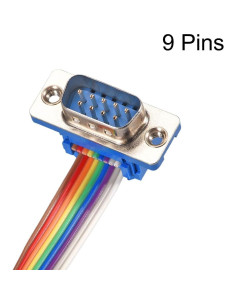 Cable de cinta plana arcoíris DB9 macho a hembra 50cm uxcell 2