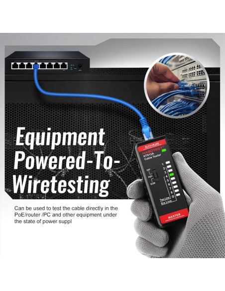Probador de Cable de Red HABOTEST HT812A RJ45 RJ11 60V