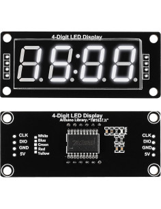 5 Piezas Módulo Reloj Digital LED 0.56" TM1637 Blanco 2