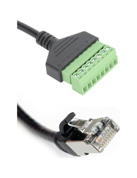 Adaptador RJ45 Macho a Terminal de Tornillo 8 Pines Jienk