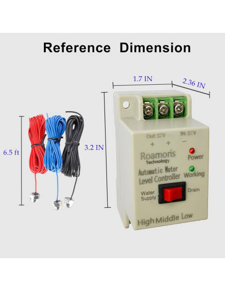Controlador Automático de Nivel de Agua Roamoris WC02 12V