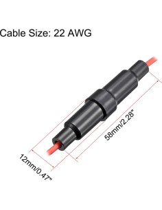 Soporte de Fusible Tipo Tornillo uxcell 6x30mm 10 Pcs 22 AWG 2