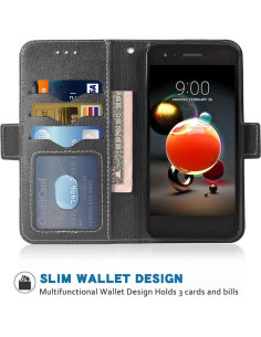 Funda de billetera para LG Aristo 3/2/Plus/1 - PU cuero negro 2