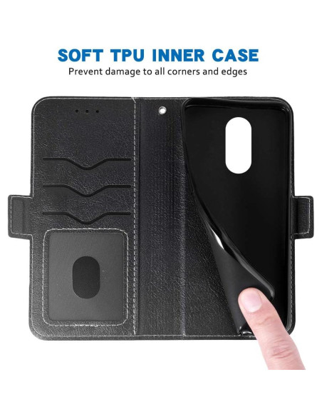 Funda de billetera para LG Aristo 3/2/Plus/1 - PU cuero negro