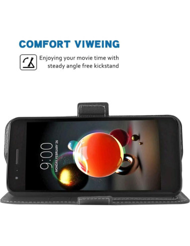 Funda de billetera para LG Aristo 3/2/Plus/1 - PU cuero negro